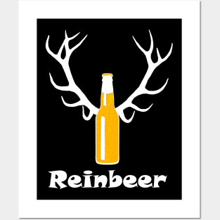 Reinbeer Funny Reindeer Christmas Beer Party X-Mas Holiday Posters and Art